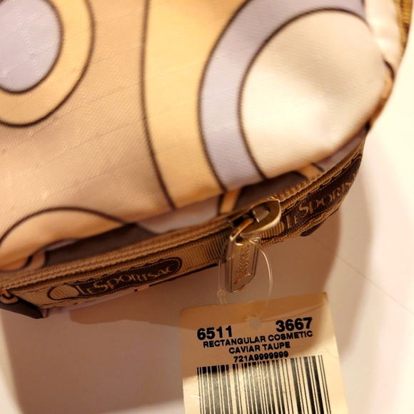 NWT LeSportsac Rectangular cosmetic Caviar taupe case bag - Picture 6 of 11